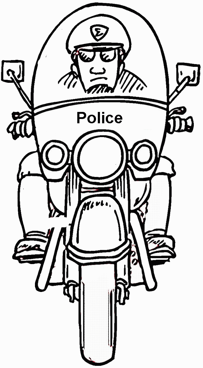 Kolorowanka online: Kolorowanka dzielny policjant na motocyklu